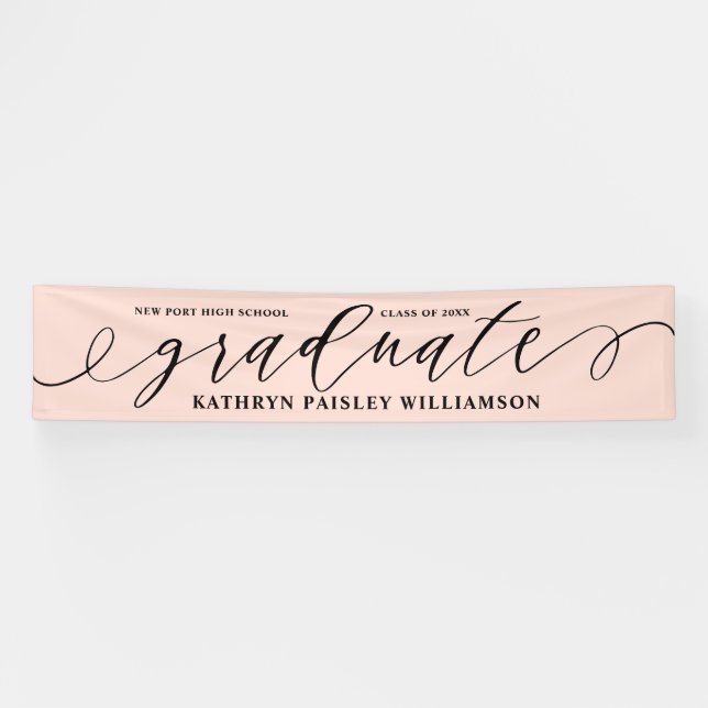 Graduate Elegante Script Abschluss Celebration Banner (Horizontal)