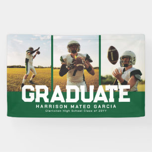 Graduate fett sportgrün drei Foto Abschluss Banner