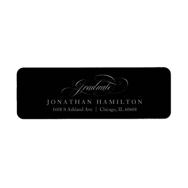 Graduate Foil Silver Eleganter Script-Abschluss (Vorne)
