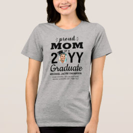 Graduate Foto Abschluss Class Jahr Proud Mama Tri-Blend Shirt