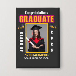 Graduate Foto Abschluss Herzlichen Glückwunsch Button