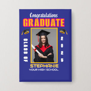 Graduate Foto Abschluss Herzlichen Glückwunsch Button