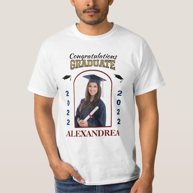 Graduate Foto Abschluss Herzlichen Glückwunsch T-Shirt (Vorderseite)