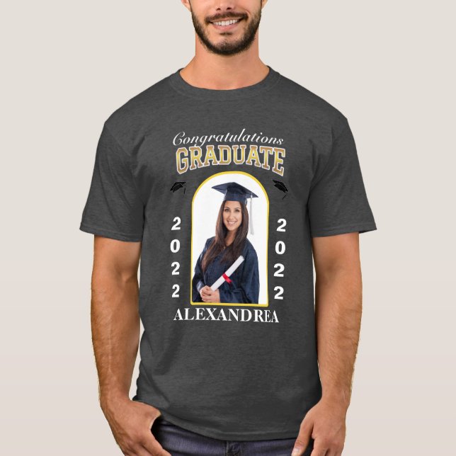 Graduate Foto Abschluss Herzlichen Glückwunsch T-Shirt (Vorderseite)