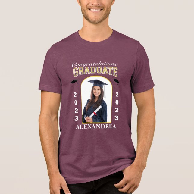 Graduate Foto Abschluss Herzlichen Glückwunsch Tri-Blend Shirt (Vorderseite)
