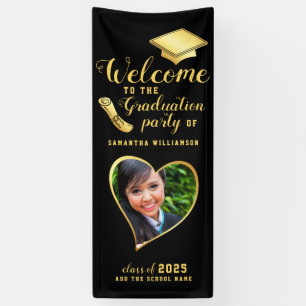 Graduate Foto Black Gold Abschluss Willkommen Banner