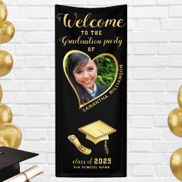 Graduate Foto Black Gold Abschluss Willkommen Banner