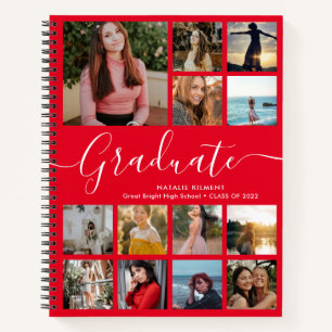 Graduate Foto Collage Abschluss Red Notizbuch