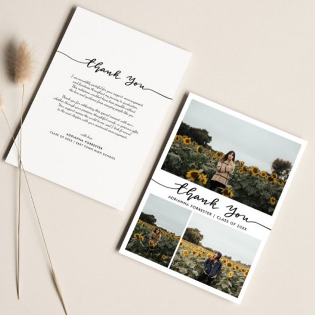 Graduate Foto Collage Danke, Script Dankeskarte (Von Creator hochgeladen)