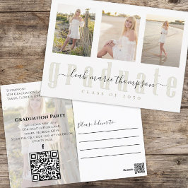 Graduate Foto Collage Einfache Elegante Gold Scrip Postkarte