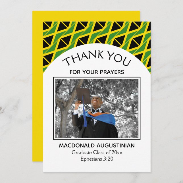 Graduate Foto Dankeskarte (Vorne/Hinten)