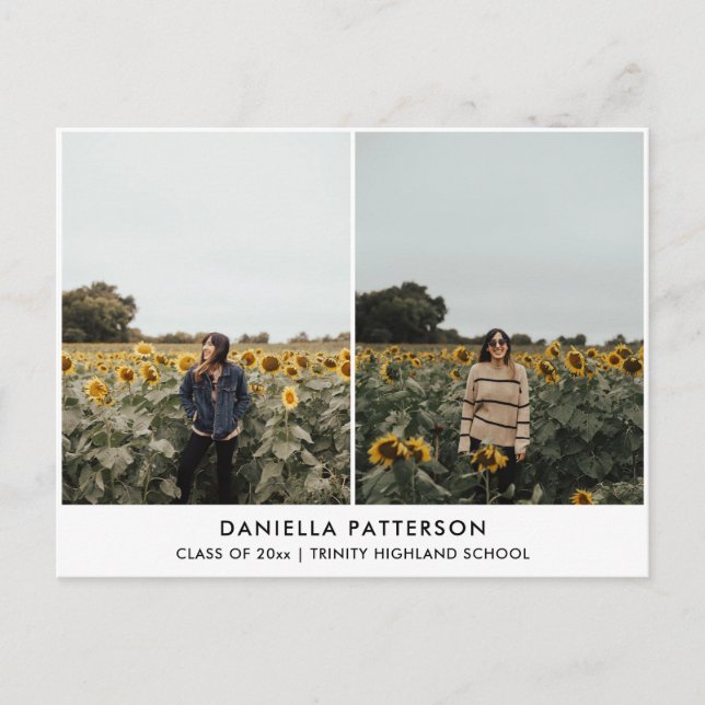 Graduate Foto | Einfache Graduierungspartei Einladungspostkarte (Vorderseite)