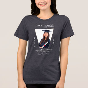 Graduate Foto Herzlichen Glückwunsch Personalisier Tri-Blend Shirt