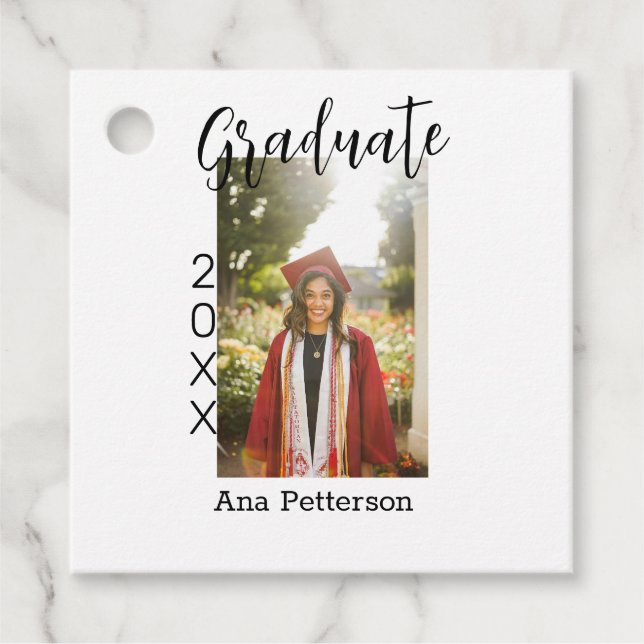 Graduate Foto Moderne Klassik hinzufügen Jahrname  Geschenkanhänger (Vorderseite)