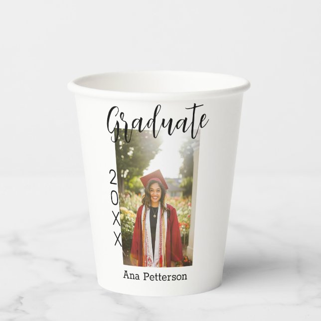 Graduate Foto Moderne Klassik hinzufügen Jahrname  Pappbecher (Vorderseite)