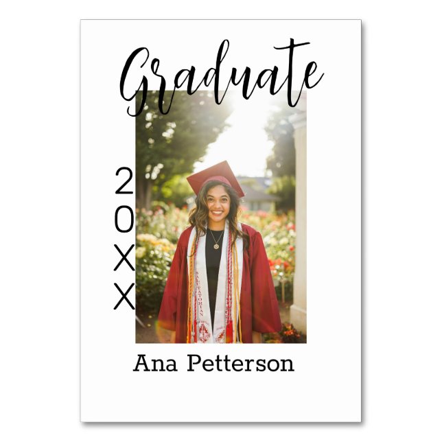 Graduate Foto Moderne Klassik hinzufügen Jahrname  Tischnummer (Vorderseite)