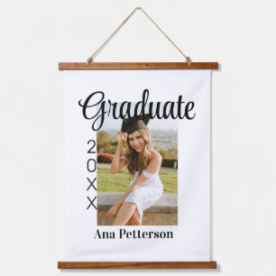 Graduate Foto Moderne Klassik hinzufügen Jahrname  Wandteppich Mit Holzrahmen