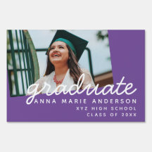 Graduate Foto Modernes Skript Personalisiert Lila