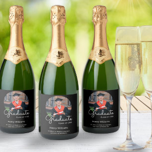 Graduate Foto Name Black Stylish Graduation Party