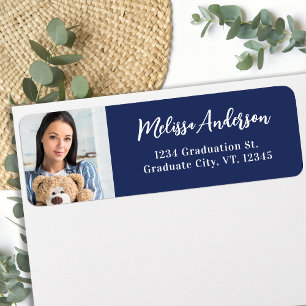 Graduate Foto Navy Blue Abschluss Rücksendeadresse