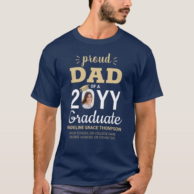 Graduate Foto Proud Vater Abschluss Klasse Jahr T-Shirt (Vorderseite)