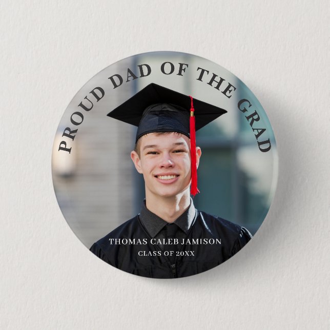 Graduate Foto Proud Vater des Grad Button (Vorderseite)