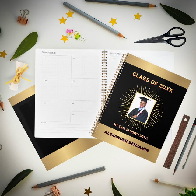 Graduate Foto Senior High School Schließen Gold Planer (Graduate Photo Senior High School Graduating Gold Planner is great to use in college to track events)