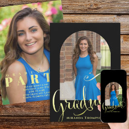 Graduate Foto Template Stilvoll Einfache Kalligrap Einladung