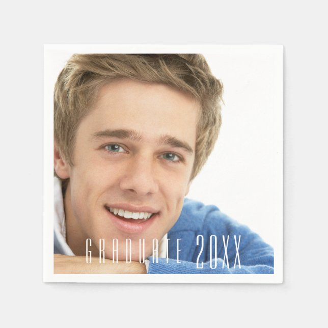 Graduate Foto Typ Männer Jungen Serviette (Vorderseite)