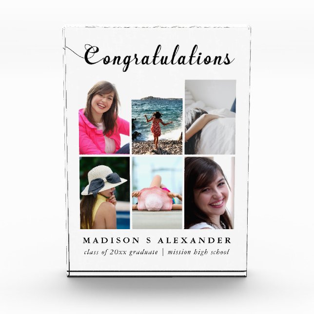 Graduate-FotoCollage und Typografie mit Name Fotoblock (Vorderseite)