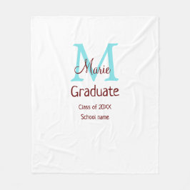Graduate fügen Name monogram grün pink einfache Mi Fleecedecke