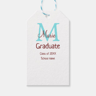Graduate fügen Name monogram grün pink einfache Mi Geschenkanhänger