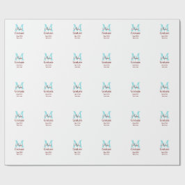 Graduate fügen Name monogram grün pink einfache Mi Geschenkpapier