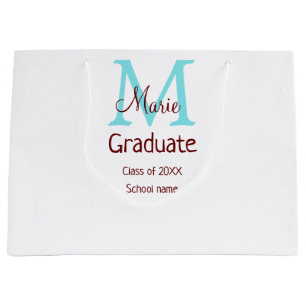 Graduate fügen Name monogram grün pink einfache Mi Große Geschenktüte