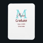 Graduate fügen Name monogram grün pink einfache Mi Magnet<br><div class="desc">schönes Design</div>