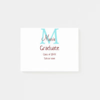 Graduate fügen Name monogram grün pink einfache Mi