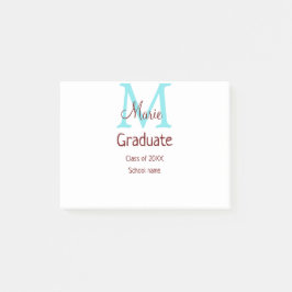 Graduate fügen Name monogram grün pink einfache Mi Post-it Klebezettel