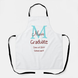 Graduate fügen Name monogram grün pink einfache Mi Schürze