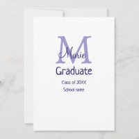 Graduate fügen Name Monogramm lila einfache minima