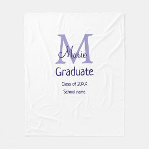 Graduate fügen Name Monogramm lila einfache minima Fleecedecke