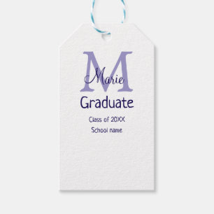 Graduate fügen Name Monogramm lila einfache minima Geschenkanhänger