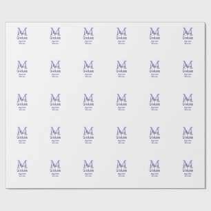 Graduate fügen Name Monogramm lila einfache minima Geschenkpapier