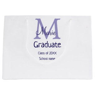 Graduate fügen Name Monogramm lila einfache minima Große Geschenktüte