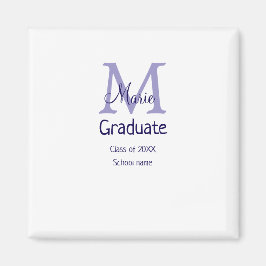 Graduate fügen Name Monogramm lila einfache minima Magnet