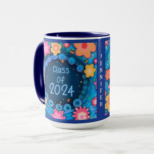 Graduate Fun Floral Name Jahr Girl Inspirivity Tasse