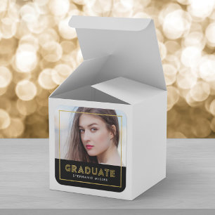 Graduate für geometrisches Foto Quadratischer Aufkleber