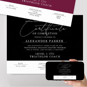 Graduate für moderne Schwarz-Weiß-Zertifikate Poster