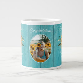 Graduate Gift Rustic Aquamarin Blue Barn Wood Jumbo-Tasse