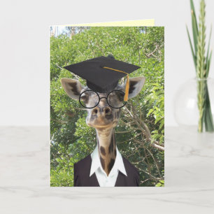 Graduate Giraffe Gold Tassel Karte