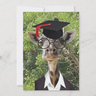 Graduate Giraffe Red Tassel Einladung